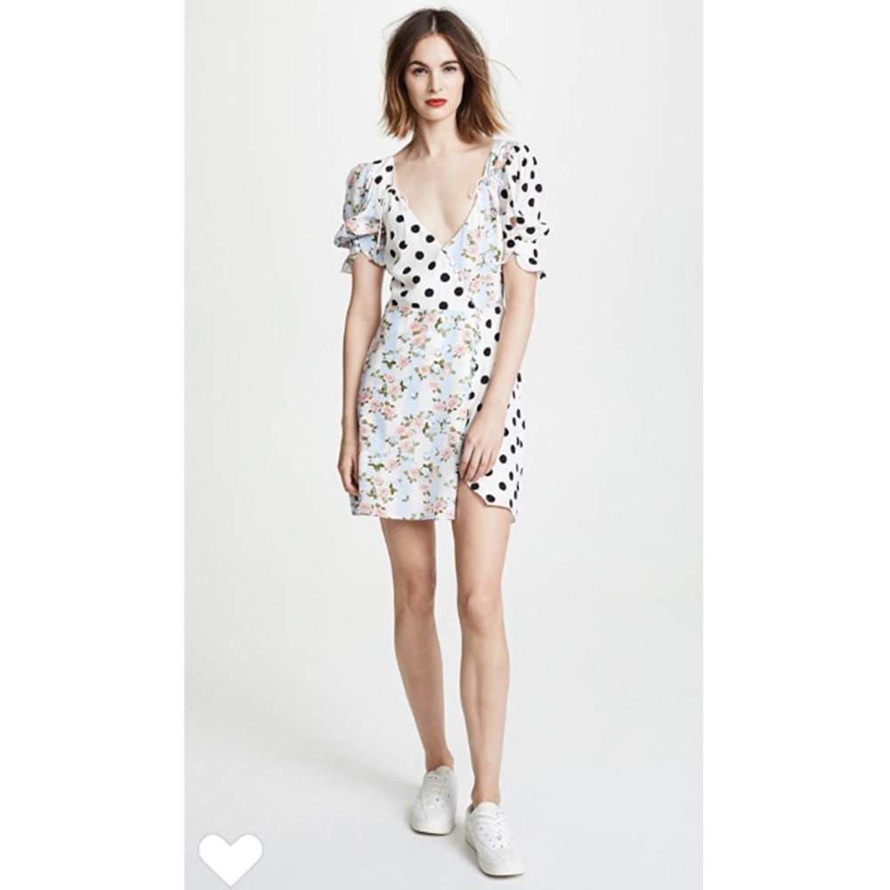 NWT For love & lemons Savannah Wrap Mini Dress - Picture 3 of 13